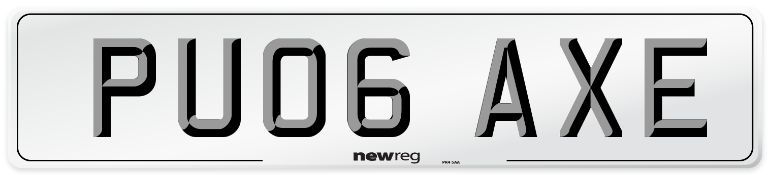 PU06 AXE Number Plate from New Reg